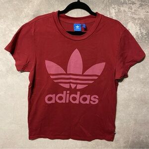 Adidas Men's Trefoil Logo Maroon Red T-Shirt Adult Size Small Classic Iconic